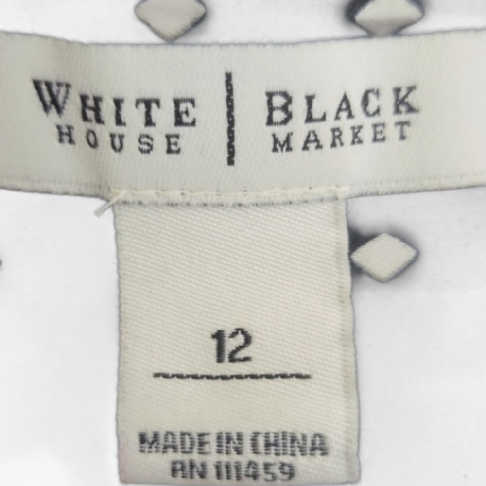 White House Black Market Black White Diamond Skirt 12 - Picture 7 of 8